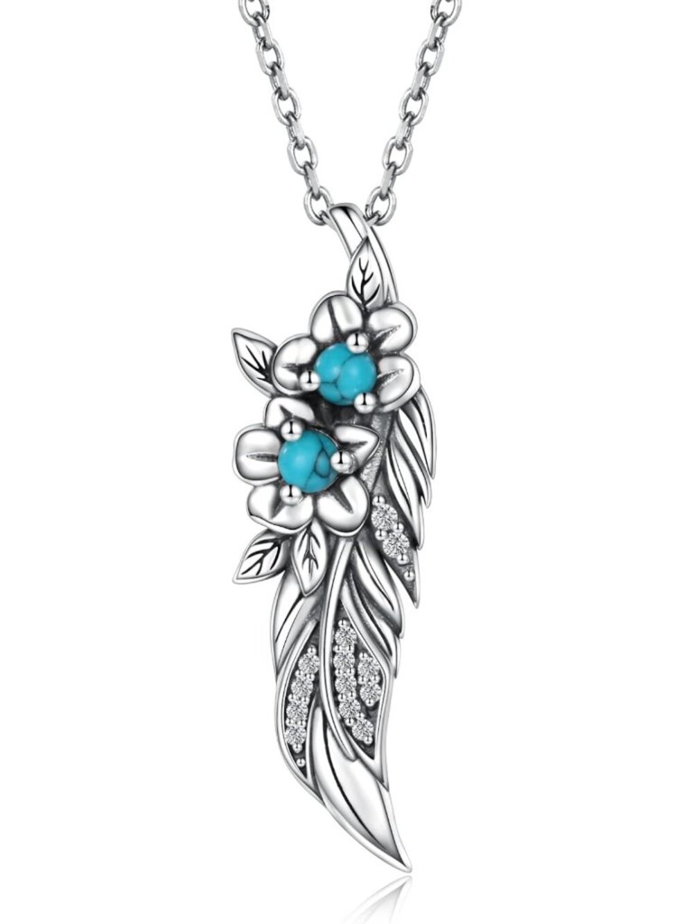Silver Indian Feather Pendant Necklace | Boho Chic Jewelry | Unique Gift Idea